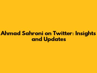Ahmad Sahroni on Twitter: Insights and Updates