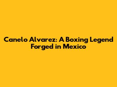 Canelo Alvarez: A Boxing Legend Forged in Mexico