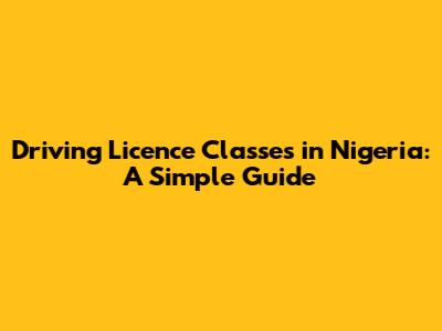 Driving Licence Classes in Nigeria: A Simple Guide