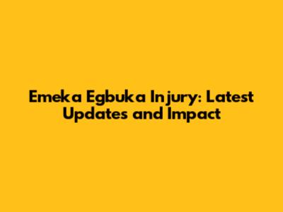 Emeka Egbuka Injury: Latest Updates and Impact