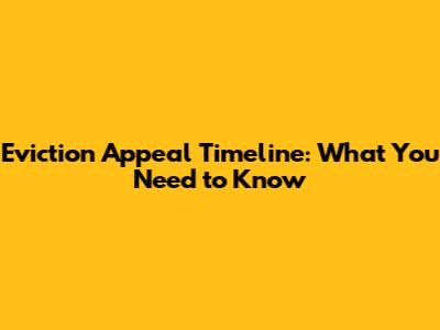 Eviction Appeal Timeline: What You Need to Know