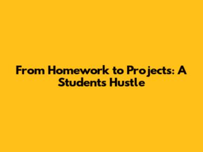 From Homework to Projects: A Student's Hustle