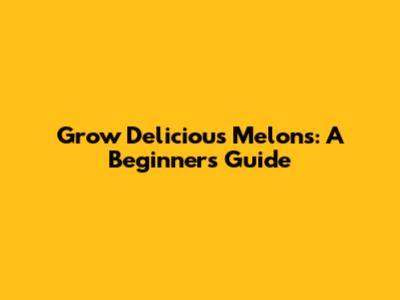 Grow Delicious Melons: A Beginner's Guide