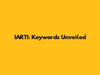 IARTI: Keywords Unveiled