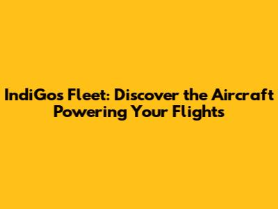 IndiGo's Fleet: Discover the Aircraft Powering Your Flights