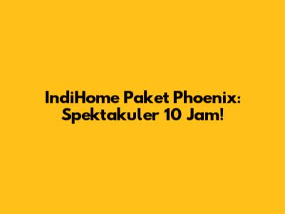 IndiHome Paket Phoenix: Spektakuler 10 Jam!