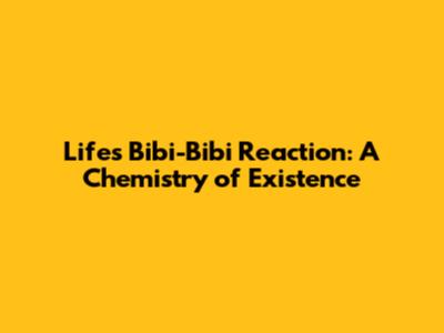 Life's Bibi-Bibi Reaction: A Chemistry of Existence