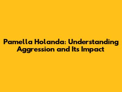 Pamella Holanda: Understanding Aggression and Its Impact