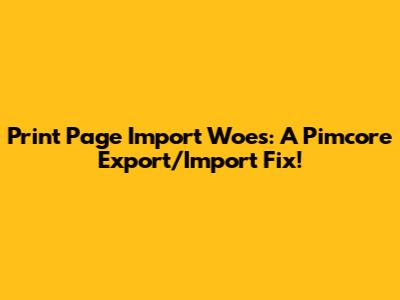 Print Page Import Woes: A Pimcore Export/Import Fix!
