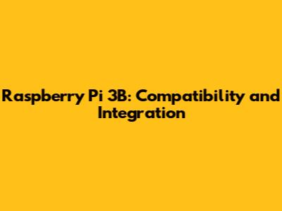 Raspberry Pi 3B: Compatibility and Integration