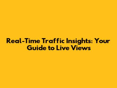 Real-Time Traffic Insights: Your Guide to Live Views