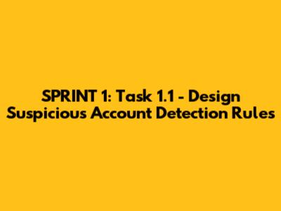 SPRINT 1: Task 1.1 - Design Suspicious Account Detection Rules