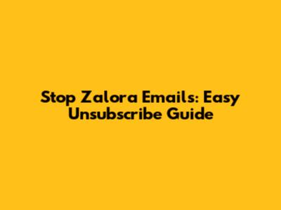 Stop Zalora Emails: Easy Unsubscribe Guide