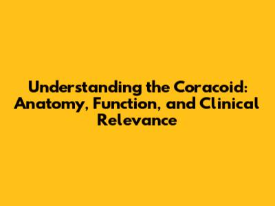 Understanding the Coracoid: Anatomy, Function, and Clinical Relevance