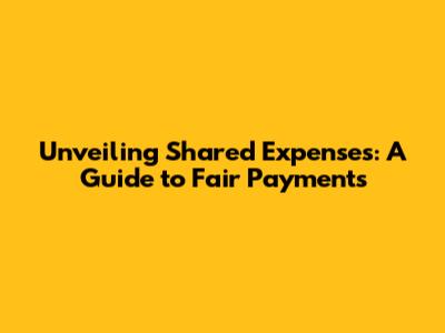 Unveiling Shared Expenses: A Guide to Fair Payments