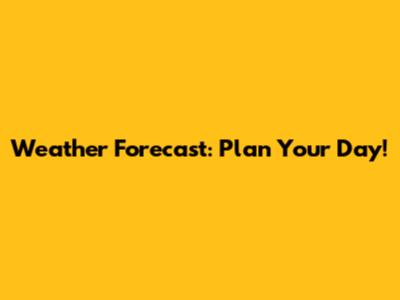 Weather Forecast: Plan Your Day!