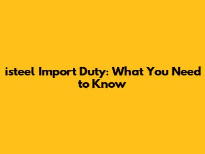 isteel Import Duty: What You Need to Know